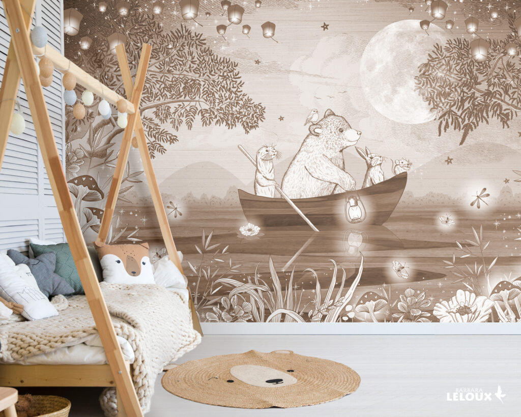 Sprookjeswereld behang bruin