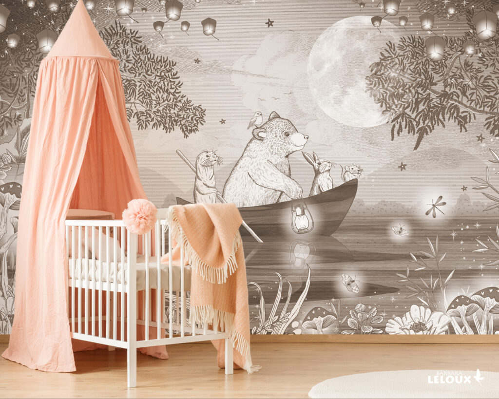 Sprookjeswereld behang truffelbruin