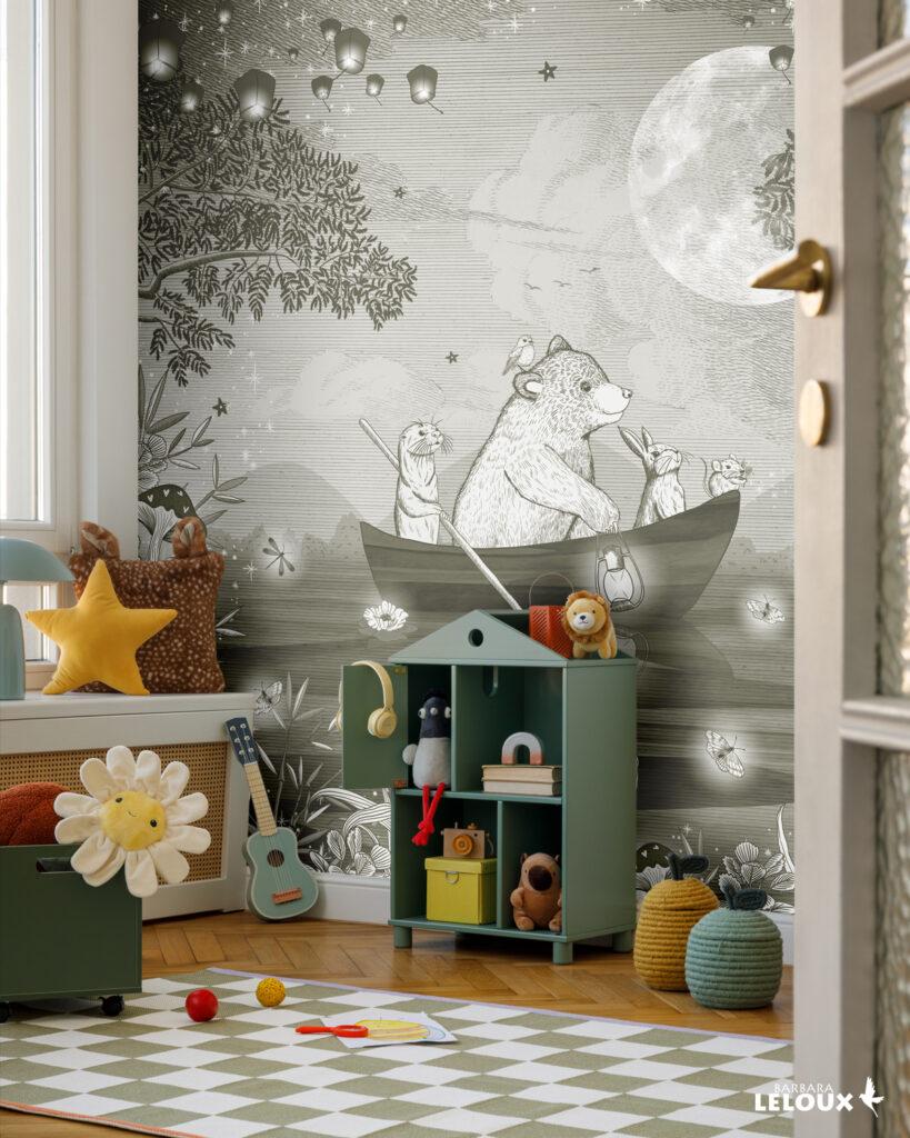 Sprookjeswereld behang mosgroen